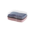 thumbnail image 1 of Caja con Tapa,Caja de Jabón Doble Compartimiento con Drenaje Azul 6.3x4.53In,Caja de Drenaje de Polipropileno de Soporte de Jabón de Baño,Inodoros para Baños, 1 of 6