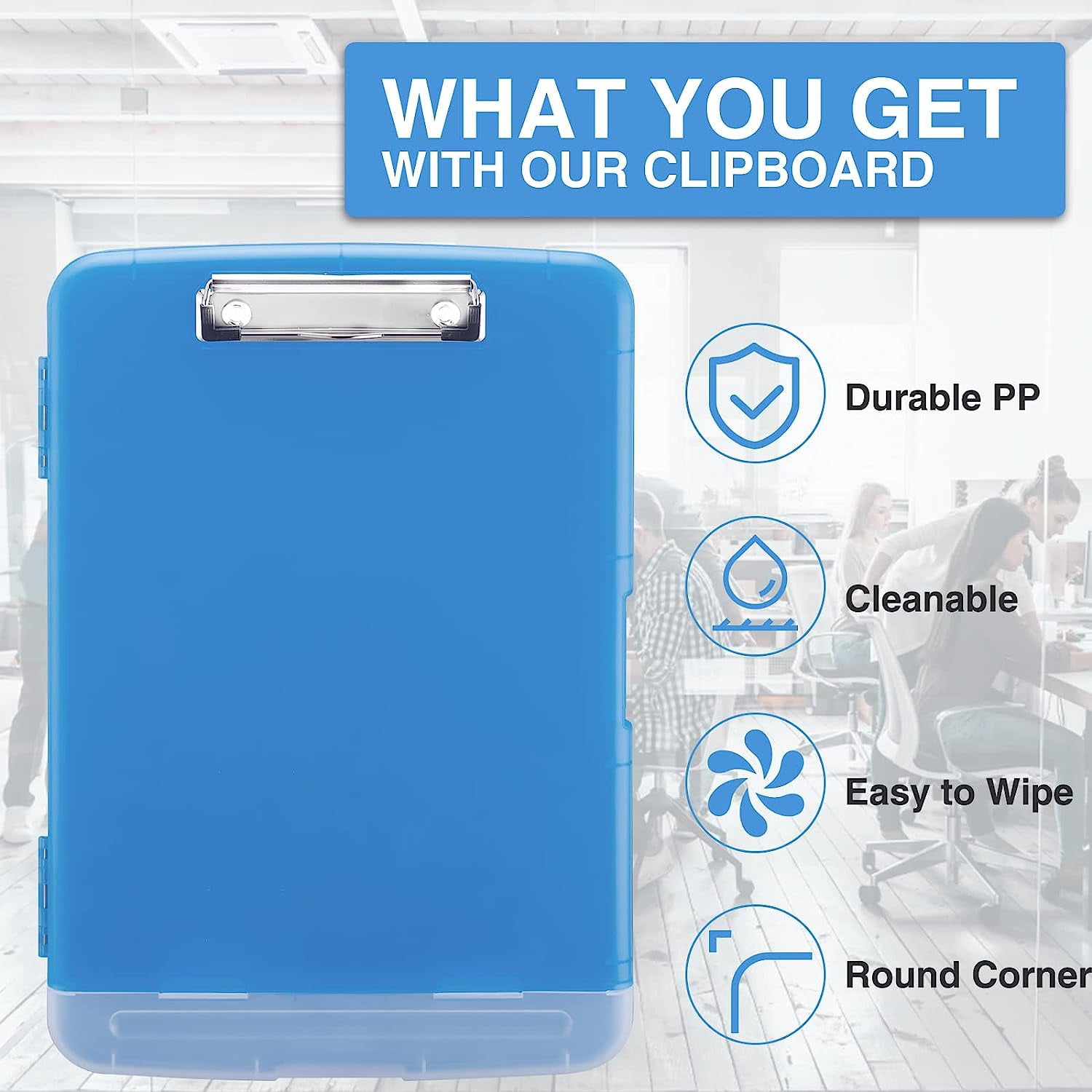 Clipboard with Storage, High Capacity Nursing Clipboards with Pen Holder, Heavy Duty Plastic Storage Clipboard with Low Profile Clip, Clipboard Folder, Teacher Must Haves, Office Supplies