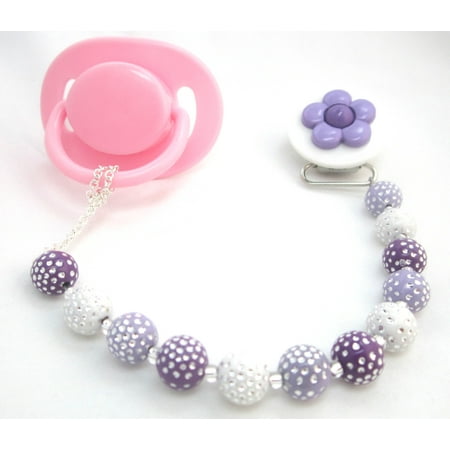 Daisy Beaded Pacifier Clip