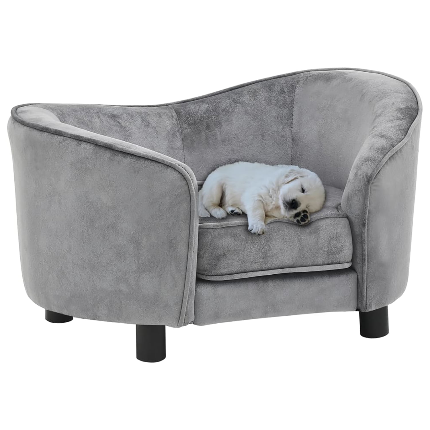 Pefilos 27.2" Dog Sofa Bed for Small Pets, Stylish Pet Sofa/Cat Couch for Furniture Faux Leather, Gray Pefilos 27.2" Dog Sofa Bed for Small Pets, Stylish Pet Sofa/Cat Couch for Furniture Faux Leather, Gray