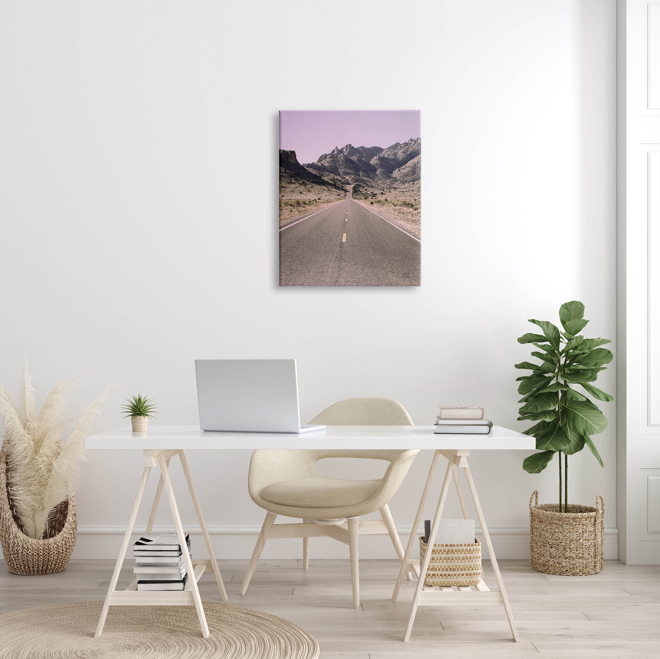 Stupell Industries Endless Desert Canyon Road Purple Sky Photograph Gallery Wrapped Canvas Print Wall Art, Design by Nathan Larson