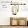 thumbnail image 4 of 40'' Rattan Shoe Storage Bench with Flip Drawers, Shoe Rack Entryway Bench with Cabinet for Hallway Living Room, 4 of 7