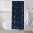 thumbnail image 6 of Shower Curtain, vintage anchor navyblue print Waterproof Fabric Plastic Shower Curtain, Drying Fast Bathroom Curtain with 9 Buttonholes, Ruffle Shower Curtain 60x72in, 6 of 8