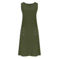 thumbnail image 5 of Women's Sleeveless V Neck Casual Dress, Buttonless Design, Lightweight Blend, Warm Weather Wear, 5 of 7