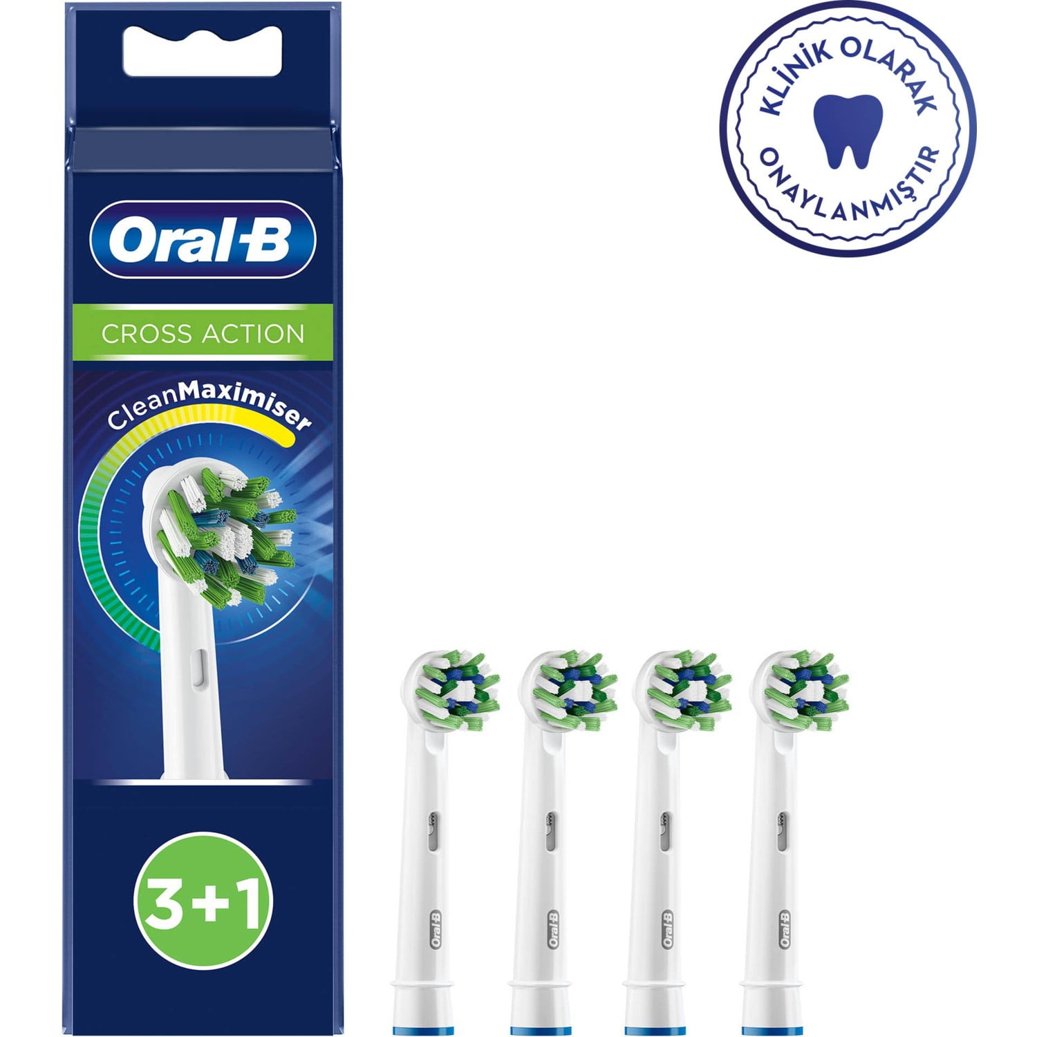 shit Versterken Kruiden Oral-B CrossAction Toothbrush Head with CleanMaximiser Technology, Pack of  4 Counts - Walmart.com