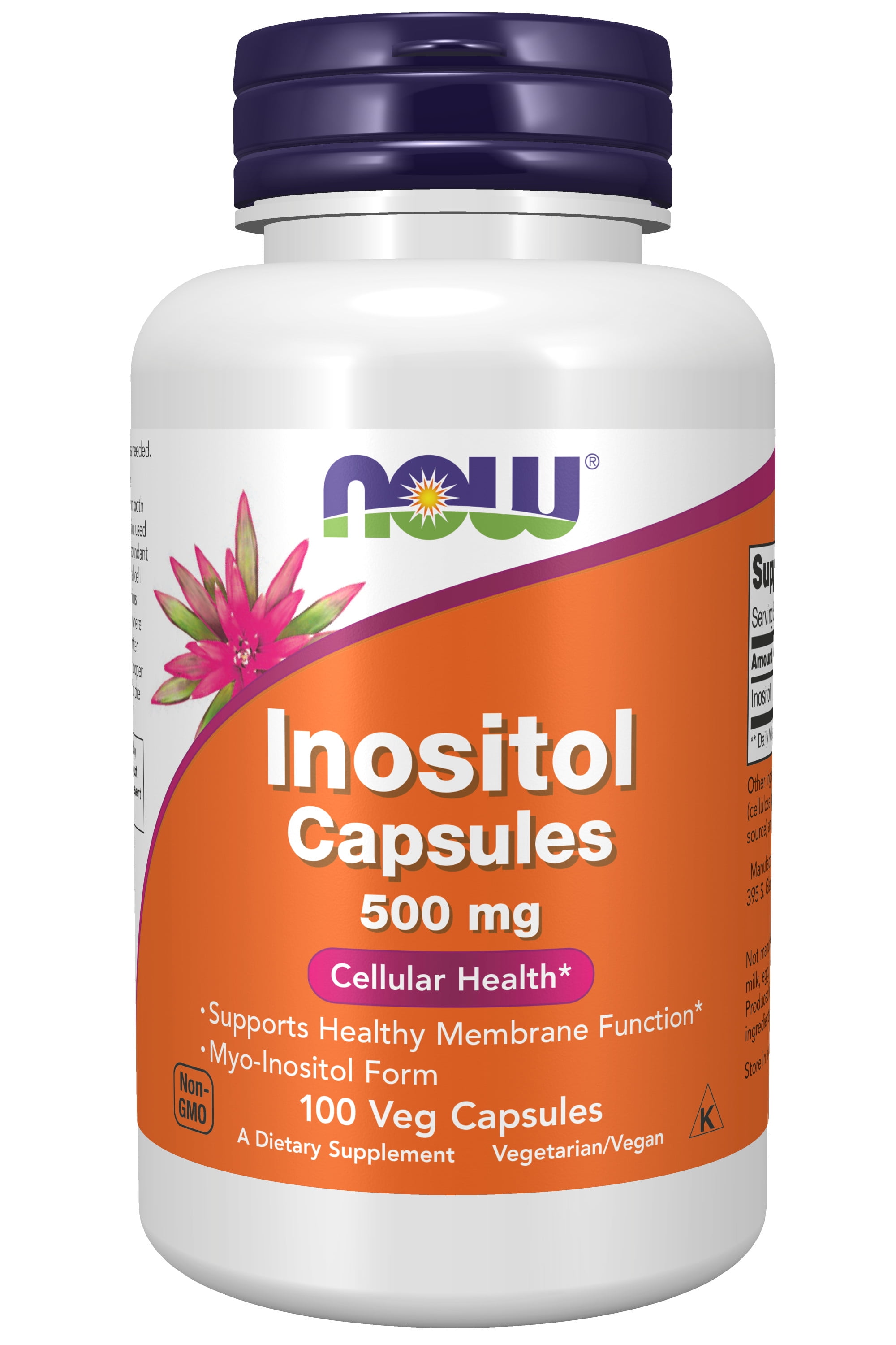 NOW Supplements, Inositol 500 mg, Healthy Membrane Function*, Cellular