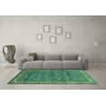 thumbnail image 3 of Ahgly Company Machine Washable Indoor Rectangle Abstract Turquoise Blue Modern Area Rugs, 8' x 12', 3 of 4