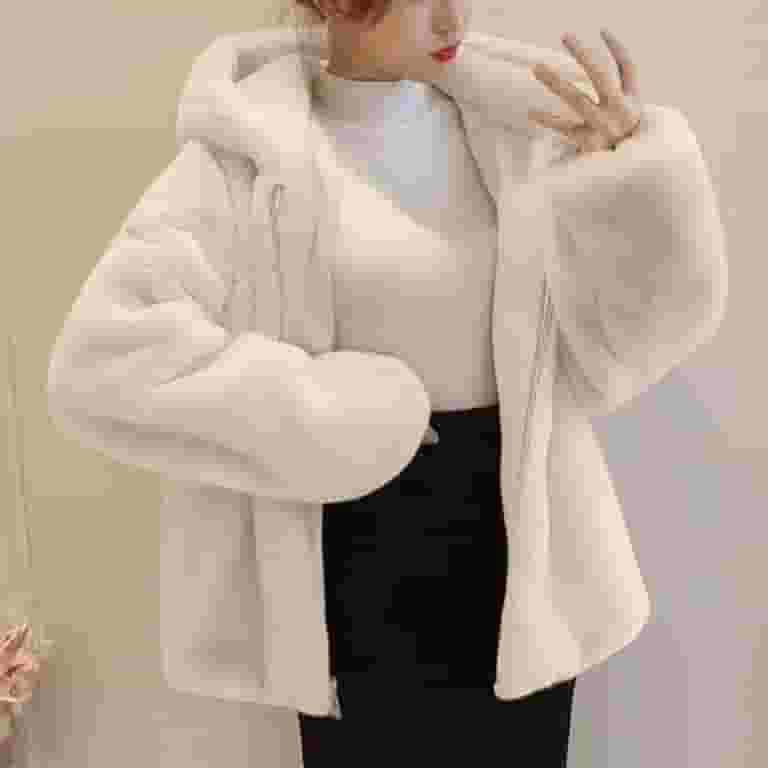 【超目玉】 Women's Lovskoo Faux Winter and Spring Coat Fleece Fur Clothing