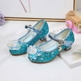 thumbnail image 2 of Zapatos de princesa para niñas, zapatos de tacón alto para primavera para niños, zapatos de escenario, zapatos grandes de cuero con cristales para niños, zapatos de una sola capa, 2 of 5