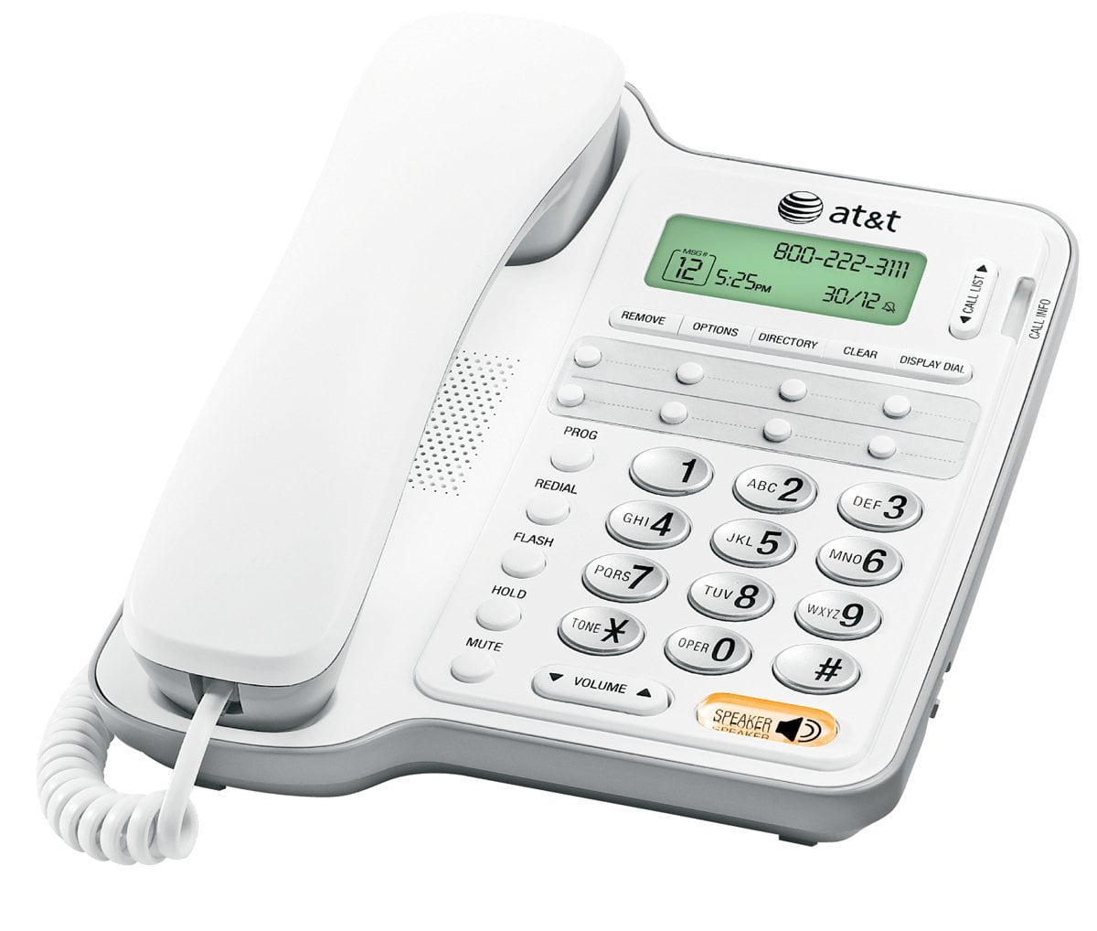 AT&T CL2909 Corded Phone with Speakerphone and Caller ID/Call Waiting White 