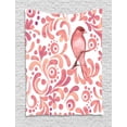 thumbnail image 1 of Birds Tapestry, Authentic Scrolled Pattern Soft Brushed Watercolor Sparrow Bird on Branch, Wall Hanging for Bedroom Living Room Dorm Decor, 40W X 60L Inches, Coral Salmon and Peach, by Ambesonne, 1 of 2