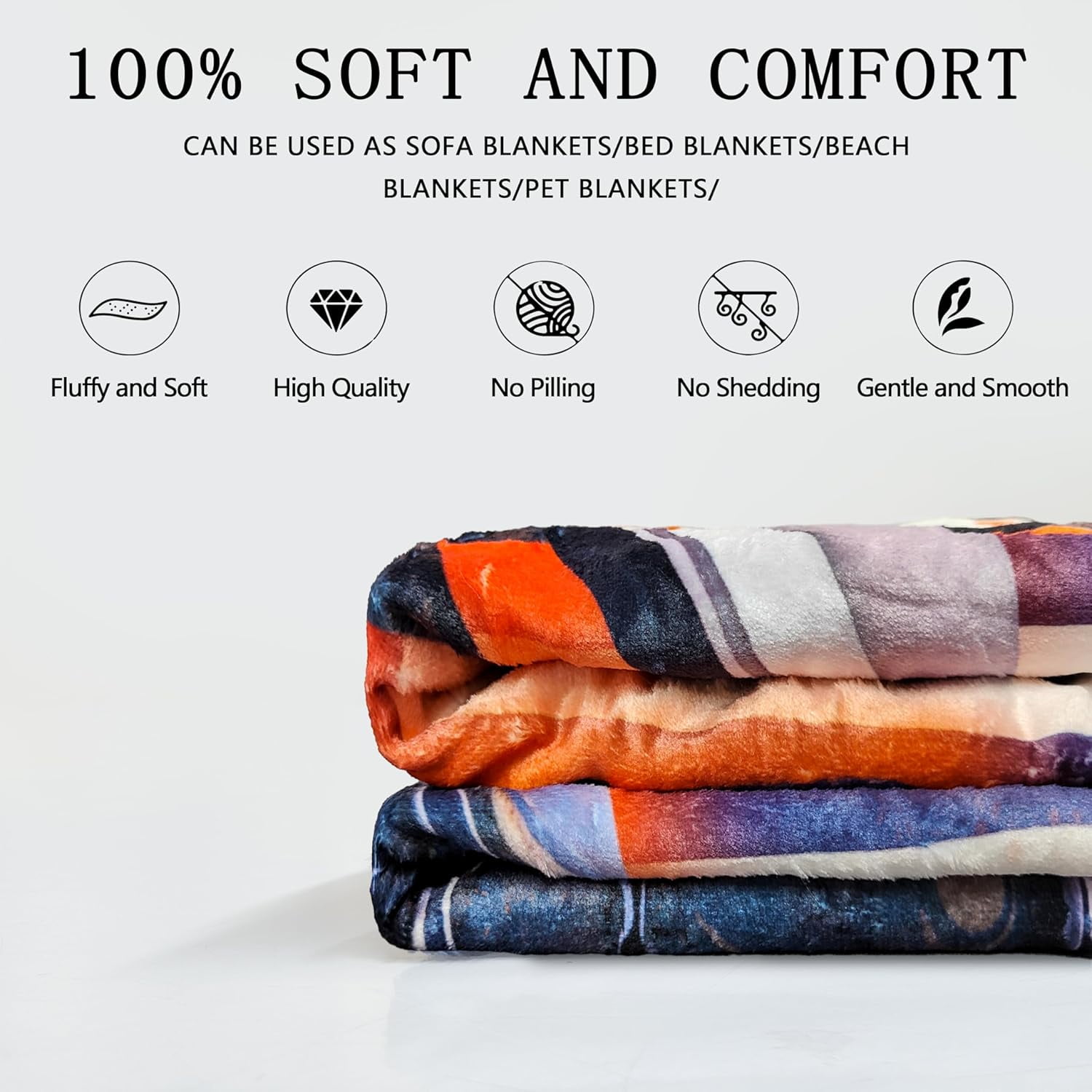 Chicago Football Blanket Classic Sherpa Double Layer Fabric Warm Blankets, Soft Flannel Throw Blankets for Football Fans Gifts 60" X 50"