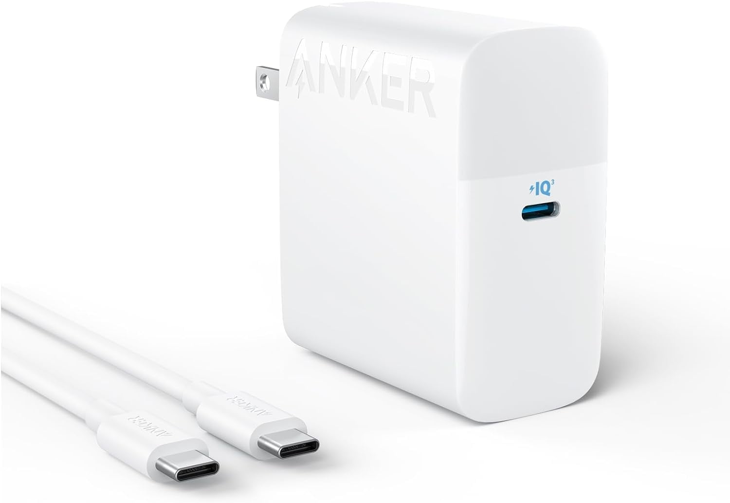 Anker 100W USB C Charger, Compact and Foldable Travel Charger for MacBook Pro, MacBook Air, Samsung Galaxy, iPad Pro, and All USB C Devices, 5 ft USB C to USB C Cable Included