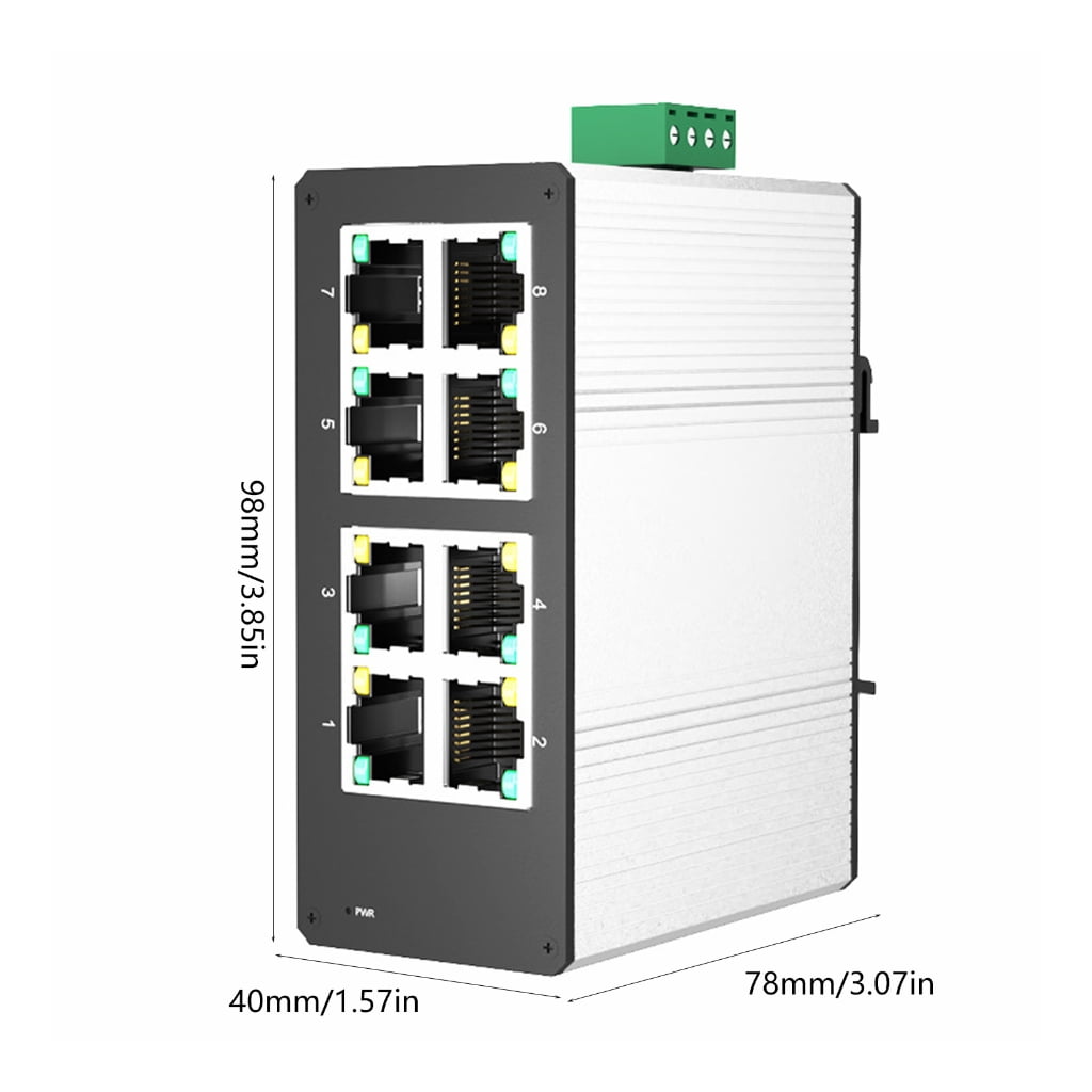 Zeiwohndc Industrial Mini 8 Port Gigabit Ethernet Switches Aluminum Case No Power Unit