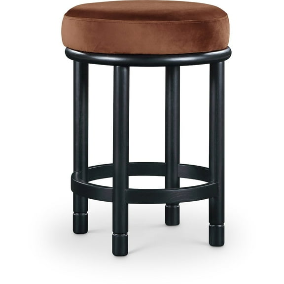 Meridian Furniture Monette Cognac Velvet Counter Stool