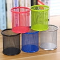 thumbnail image 3 of Sylvtty 4Pcs Desk Simple Practical Round Grid Metal Pen Holder Container Storage Box, 3 of 7