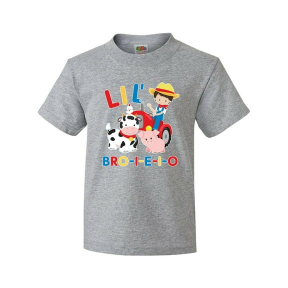 Inktastic Farmer Tractor EIEIO Little Bro Youth T-Shirt