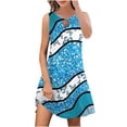 thumbnail image 1 of FcBaudy Robe Sans Manches Col Rond, Robes d'Été pour Femmes, Robes Femmes Mode Imprimée Décontractée Col Rond Sans Manches Longue Robe Femmes, 1 of 4