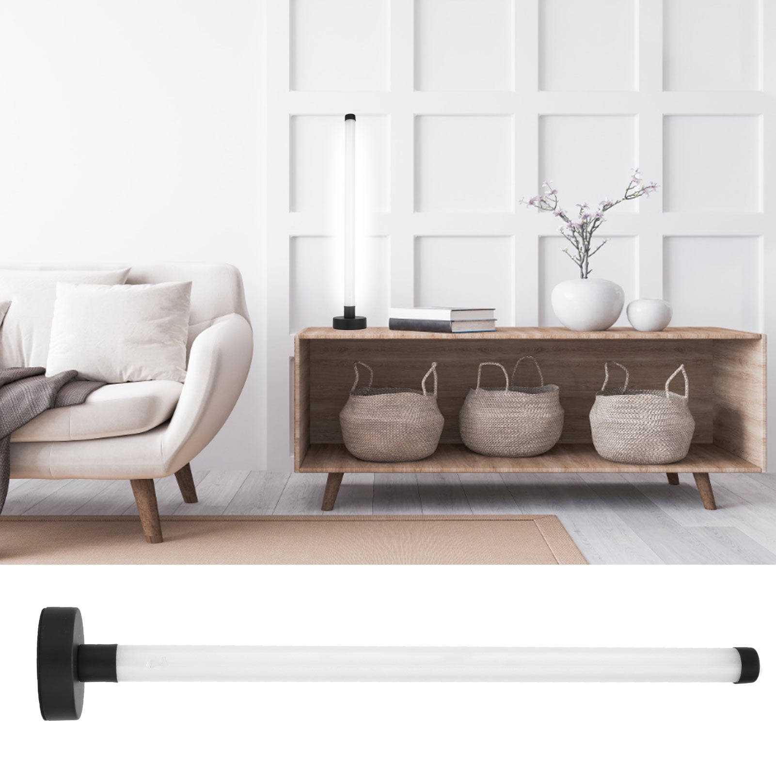 Rupoun 20.5 inches / 52 cm LED Corner Floor Lamp Modern Standing Night Light for Bedroom Living Room White Light US Plug