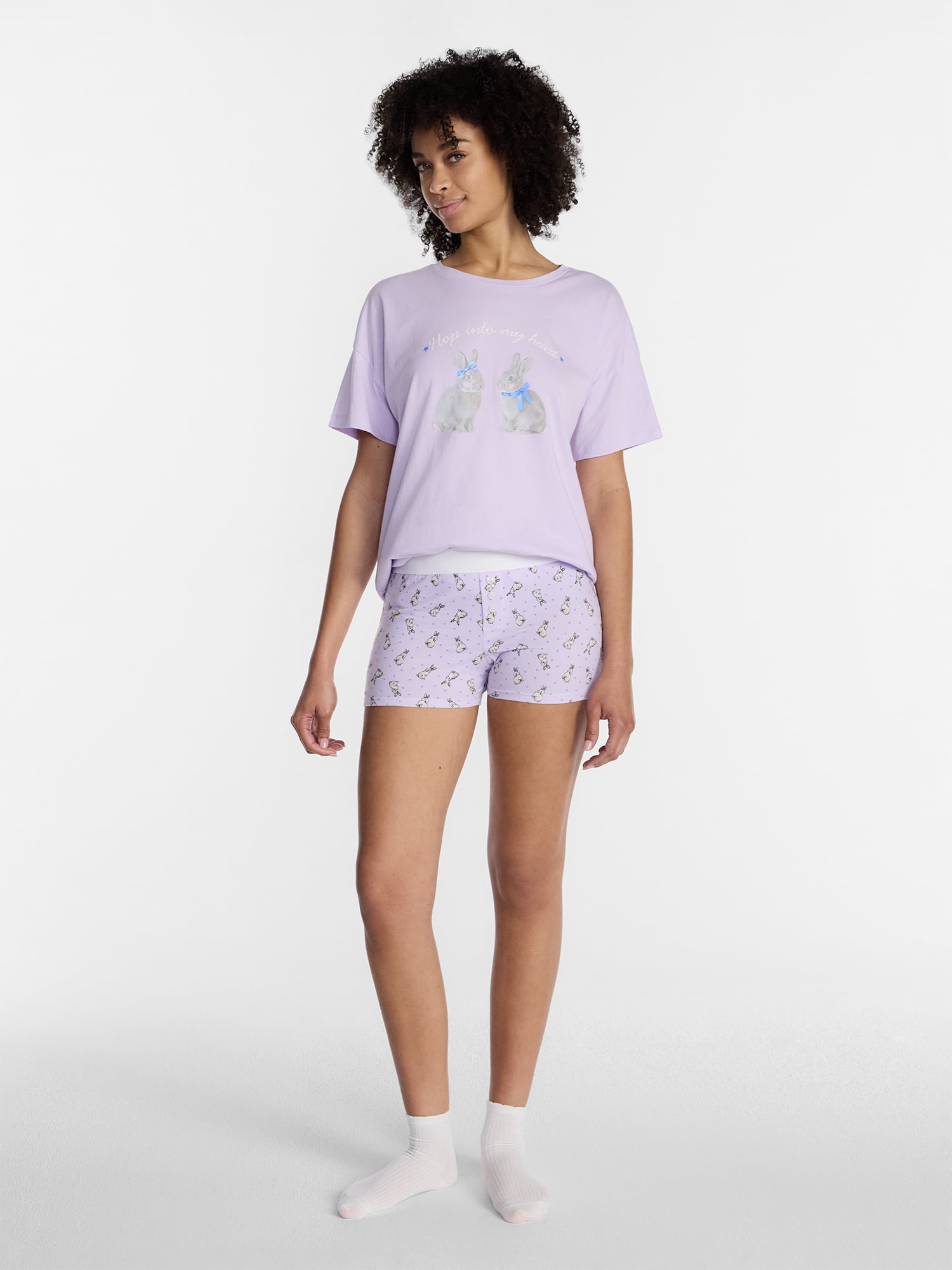 No Boundaries Sleepwear Oversized Graphic Cotton Tee, Women’s and Women’s Plus XXS-3X