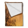 thumbnail image 2 of Tree Soft Flannel Fleece Throw Blanket, Oak in the Sunset Horizon Golden Yellow Sun Rays Countryside Rural Nature Picture, Cozy Plush for Indoor and Outdoor Use, 50" x 70", Orange Brown, by Ambesonne, 2 of 5