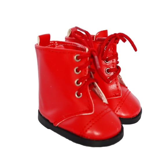 18 Inch Doll Boots- Modern Red Tie Boots Fits 18 Inch Fashion Girl Dolls