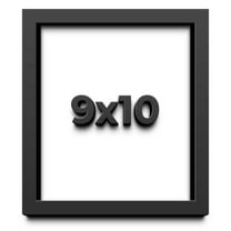 9x10 Shadow Box Frame Black | 1 inches Deep Real Wood Contemporary Shadowbox Display Frame | UV