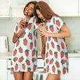 thumbnail image 4 of Daiia Strawberries Print Women's Nightshirt Soft Nightgowns for Women Short Sleeve dress Short-sleeved Sleepwear, 4 of 6