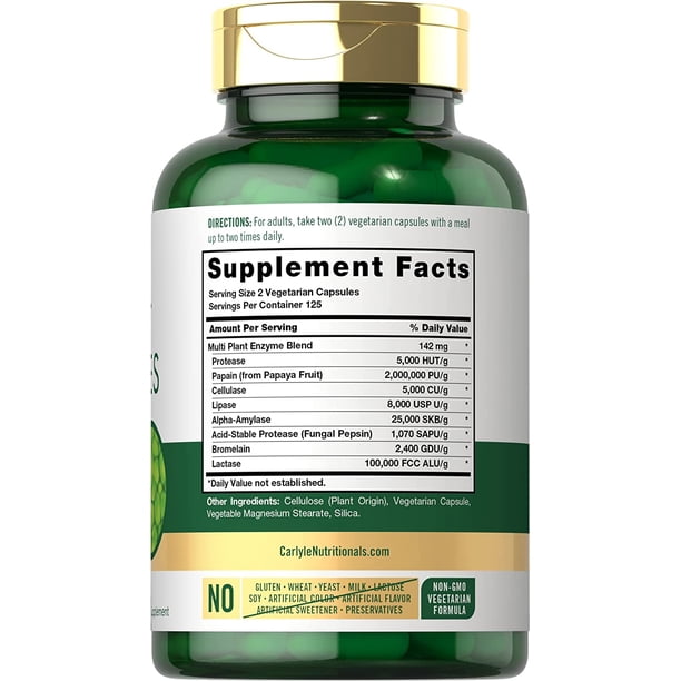 Plant Enzymes 250 caps - Herbal teas for medical supply - Walmart