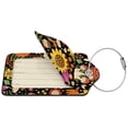 thumbnail image 2 of Disketp 2 Pcs Luggage Tag For Suitcase,Sunflowers Mushrooms Leather Baggage Tag With Stainless Steel Loop Privacy Cover For Women Men Girls, 2 of 5