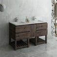 thumbnail image 2 of Fresca Formosa 58" Open Bottom Double Sinks Wood Bathroom Cabinet in Brown, 2 of 9