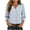 Blue, variant on Qingpeng 3/4 Length Sleeve Button Down Shirts for Women Lightweight Spring Summer Striped Print Cardigans Casual V Neck Blouse Tops Size S-XXL