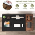 thumbnail image 5 of 48" Industrial Computer Desk with Storage Shelves & 2 Fabric Drawers , Home Office Desk Study Writing Desk,Black, 5 of 9