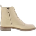 thumbnail image 2 of Sam Edelman Nina Eggshell Block Heel Closed Toe Lace Up Side Zipper Ankle Boots (Eggshell, 5), 2 of 3