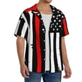 thumbnail image 4 of Disketp Men's Hawaiian Firefighters USA Flag Print Shirts Button Down Holiday Beach Shirts-3X-Large, 4 of 7