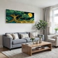 thumbnail image 3 of Oversized Canvas Wall Art Tree of Life with Sun and Moon, Green Abstract Nature Paintings, Modern Canvas Prints for Living Room Bedroom Home Decoration, 3 of 7