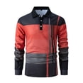 thumbnail image 3 of pstuiky Camisas suaves de manga larga para hombre, Camisa de manga larga con solapa y botones de tela holgada con diseño de patchwork para hombre camisetas de hombre xl, 3 of 8