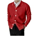 thumbnail image 1 of Cardigan en Tricot Décontracté pour Hommes, Manches Longues, Col à Revers, Veste Chandail Confortable, Extensible, 1 of 8