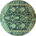 thumbnail image 1 of Ahgly Company Machine Washable Indoor Round Persian Turquoise Blue Traditional Area Rugs, 7' Round, 1 of 1