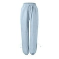 thumbnail image 2 of Gibobby Pantalones cargo para mujer 2023 Pantalones casuales de pierna recta con múltiples bolsillos y corbata relajada para mujeres europeas y(Azul,XL), 2 of 4