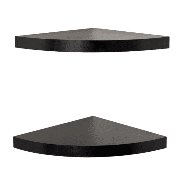 Mainstays Black Corner Shelf Set, 2 Count (9.45"L x 9.45"W x 0.98"H