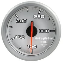 AutoMeter 9140-UL AirDrive Oil Temperature Gauge; 2-1/16 in.; Silver Dial Face; User Selectable LED; Electric Air-Core; 100-300 Degree F; Works w/Most OBDII Vehicles;