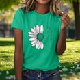 thumbnail image 4 of Otvok Women'S Fashion Casual Loose-Fit T-Shirt with Daisy Print Round Neck Short Sleeve Tops Plus Size Blouses, 4 of 6
