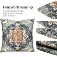 thumbnail image 4 of Boho Style with Floral Pillow Cover Bohemian Gray Orange Decorative Pillow Cases Linen Square Cushion Cover for Home Bedroom Livingroom Sofa Couch 18x18 Inch (Set of 2), 4 of 6