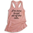 thumbnail image 1 of I'm Here To Pet All Of The Cats Tank Top, Ladies Racerback Tank Top, Cat-lover Tank, Cat Tank, Desert Pink, Medium, 1 of 3