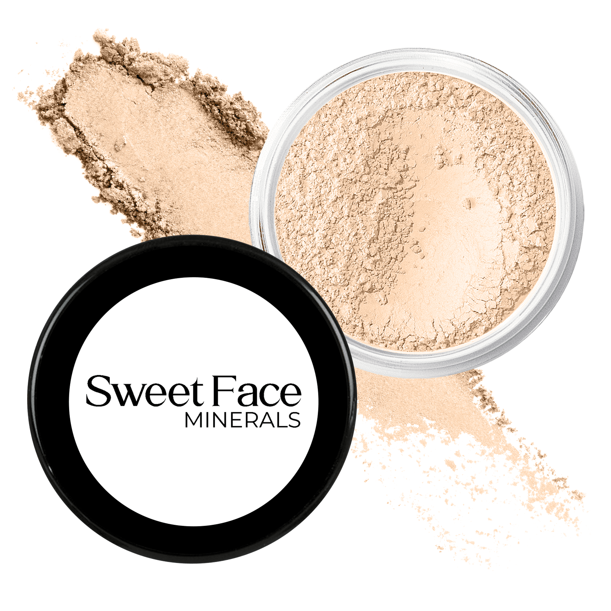 4pc Full Size Kit (Fair 1) Mineral Makeup Matte Translucent Loose Foundation + Kabuki Brush + Concealer + Finishing Setting Powder + Bare Face Full Coverage