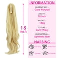 thumbnail image 4 of SHCKE 18" Ponytail Hair Extensions Claw Clip Ponytail Hairpiece Wavy Curly Hair Extension Synthetic Ponytail for Women Bleach Blonde, 4 of 5