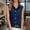 Dark Blue, variant on Women'S Shirts Elegant Sleeveless Button Front Solid Blouse For Tailored Collar Shirt With Clean Front Design Lightweight Breathable Summer Top XL