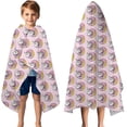 thumbnail image 3 of Pink Cartoon Unicorn Donut Pattern Hooded Bath Towel，50"x30" for Ages 3 To 12 Kids, Quick Dry Lightweight Soft Microfiber Hood Beach Towel Cover Up for Kids, 3 of 7