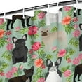 thumbnail image 3 of Cute Bulldog Dog and Flower Florals Shower Curtain 36"x72" ,Bathroom Decorative Shower Curtains Set with 12 Hooks,Modern Waterproof Washable Shower Curtain, 3 of 6